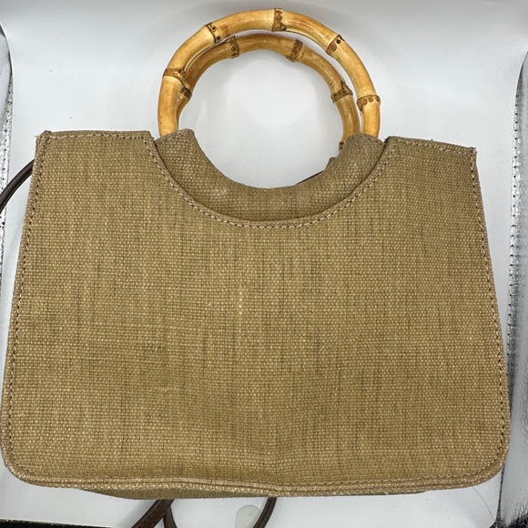 Fossil Tan Handbag with Bamboo Handles - Picture 3 of 9